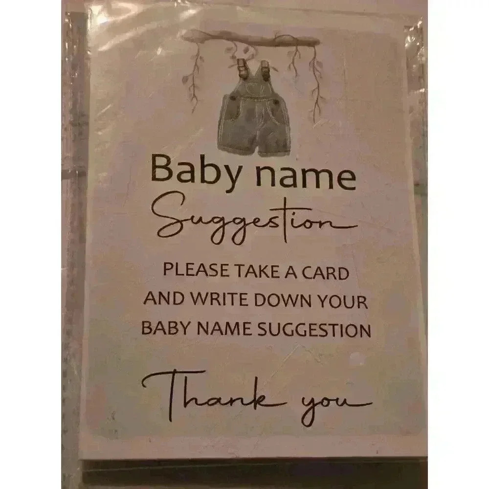 Unisex Unbranded Baby Name Suggestion‎ Cards White